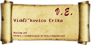 Vidákovics Erika névjegykártya